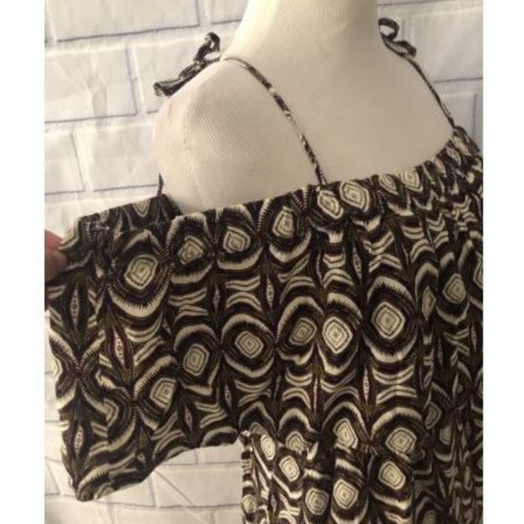 H&M Off the Shoulder Dress Sz 14 Ruffle Top Ties - Picture 5 of 6